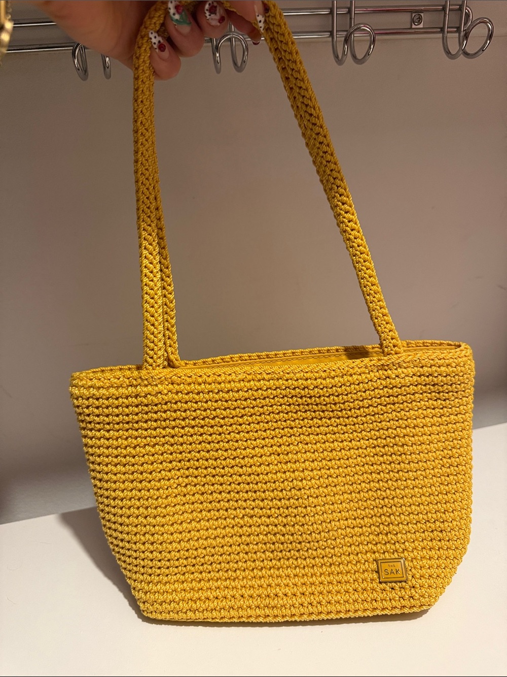 The Sak Handwoven Mustard Tote in Golden Yellow - Picture 3 of 3